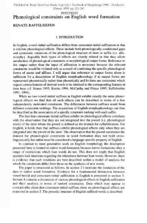 Phonological constraints on English word formation
