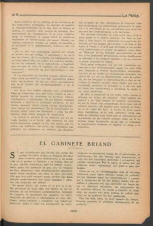El gabinete Briand