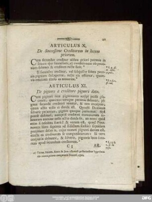 Articulus XI. De pignore a creditore pignori dato.