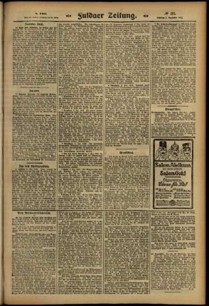 Vierte Ausgabe vom Samstag, den 07. Dezember 1912.