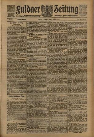 Erste Ausgabe vom Montag, den 09. Mai 1910.