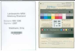 Entnazifizierung Erna Waidmann , geb. 11.07.1917 (Postangestellte)