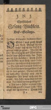 Buß-Gesänge.