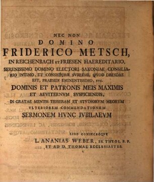 Ecclesia Et Academia Lipsiensis Lvtherano-Evangelica: Hoc Est, Oratio Saecvlaris In Ivbilaeo Ecclesiae Et Academiae Lipsiensis In Dei Gloriosissimi Lavdem Et Honorem ... : Habita Et Dicta In Templo Pavlino Academico Ipso Die Pentecostes, Qvi Erat II. Ivnii, Anno MDCXXXIX.