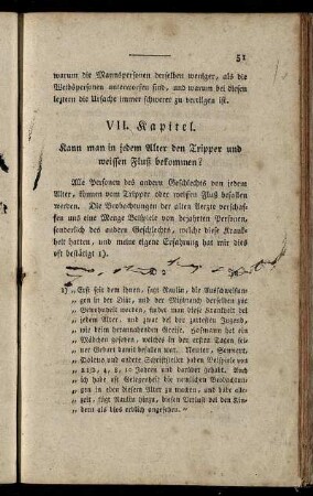 VII. Kapitel. Kann man in jedem Alter den Tripper und weissen Fluß bekommen?