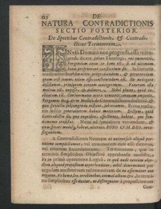 De Natura Contradictionis Sectio Posterior. De Speciebus Contradictionis, & Contradictione Terminorum.
