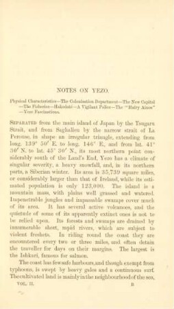 Notes on Yezo. Physical characteristics ...