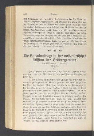 Die Sprachenfrage in der west-tibetischen Mission der Brüdergemeine