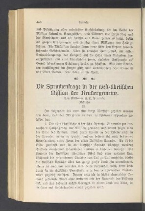 Die Sprachenfrage in der west-tibetischen Mission der Brüdergemeine