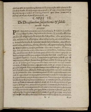 Caput II. De Divisionibus subjectionis & subditorum.