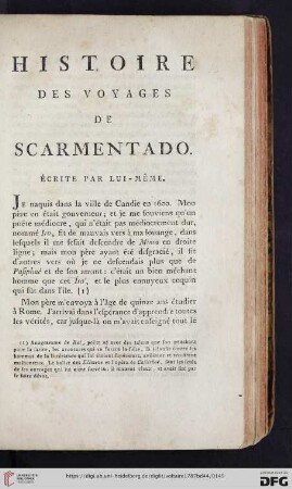 Histoire des voyages de Scarmentado. Écrit par lui-même