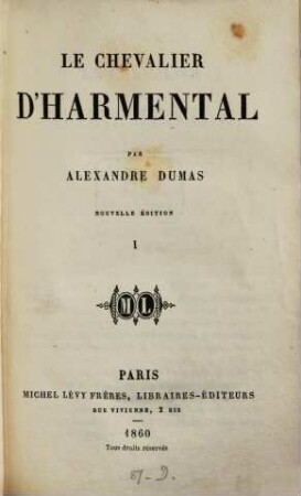 Le Chevalier d'Harmental, 1