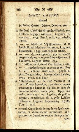 Libri Latini diuersi in Folio, Quarto, Octavo, Duodez, etc.