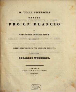 M. Tulli Ciceronis Oratio Pro Cn. Plancio