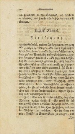 Achtes Capitel. Fortsetzung