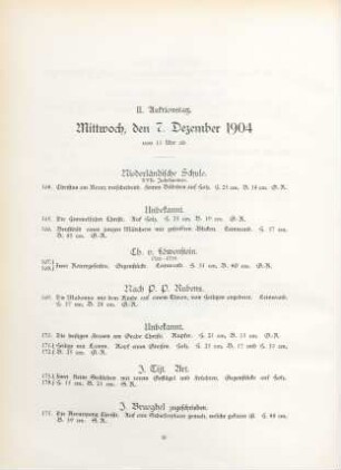 II. Auktionstag. Mittwoch, den 7. Dezember 1904 von 10 Uhr ab
