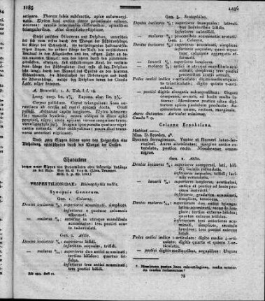 Charactere dreyer neuer Sippen von Fledermäusen ohne blätterige Anhänge an der Nase (Linn. Transact. XIII. I. p. 69. 1821)