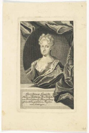 Bildnis der Christina Louise von Braunschweig=Blanckenburg