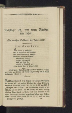 Verflucht sey, wer einen Blinden irre führt!