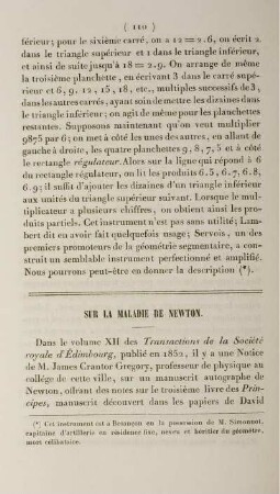 Sur la maladie de newton.
