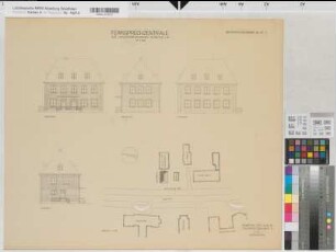 Münster (Münster) Fernsprechanlage der Universitätskliniken Blatt 2 Ansichten, Lageplan 1956 1 : 100/500 54 x 67 kol. Pause Staatshochbauamt für die Universität Münster 23.02