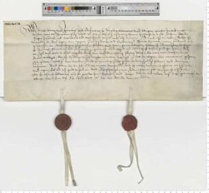 Die Ratsmannen Dirick Doring und Jeronimus Glode bekunden anlässlich einer Bürgschaft des Rates für Herzog Adolph zu Schleswig eine Schadloserklärung.