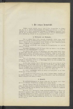1. Die jetzigen Verhältnisse
