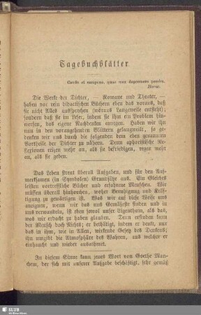 Tagebuchblätter