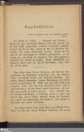 Tagebuchblätter