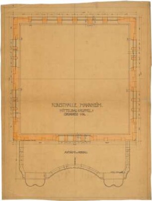 Billing, Hermann; Mannheim (Baden-Württemberg); Kunsthalle - Mittelbau Kuppel (Grundriss)