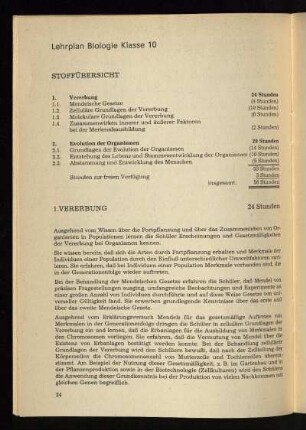 Lehrplan Biologie KLasse 10