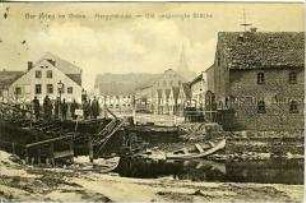 Zerstörte Brücke in Marggrabowa