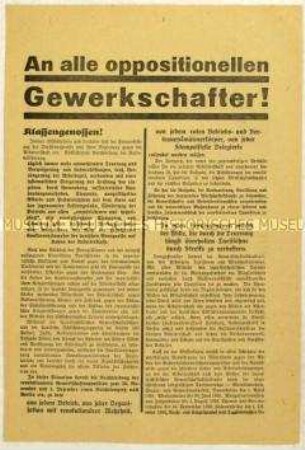 Aufruf der Revolutionären Gewerkschafts-Opposition zum Reichskongress 1929
