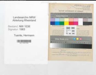 Entnazifizierung Hermann Tuente , geb. 11.07.1902 (Polier)