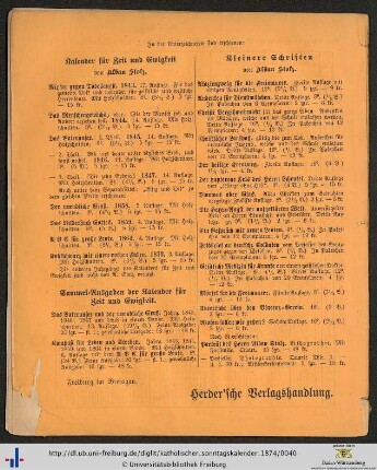 Werbung der Herder'schen Verlagshandlung.