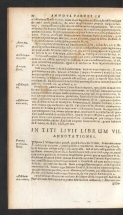 In Titi Livii Librum VII. Annotationes.