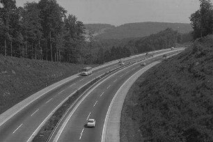 Rohrbrunn: Autobahn von der Brücke der B 8, Richtung Würzburg