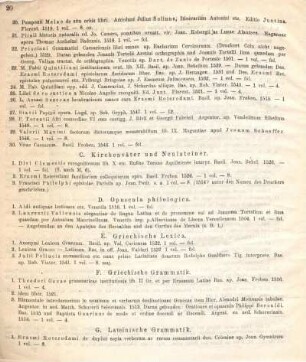 G. Lateinische Grammatik.