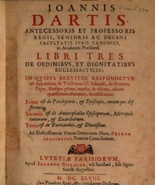 De Ordinibus ... ecclesiasticis : Libri tres