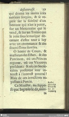 Reflexions sur Porcie & sur Aversberg