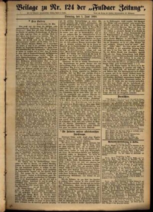 Zweite Ausgabe vom Sonntag, den 01. Juni 1890.