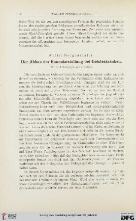 25: Der Abbau der Raumdarstellung bei Geisteskranken