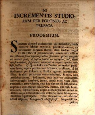 Diss. de incrementis studiorum per Polonos ac Prussos