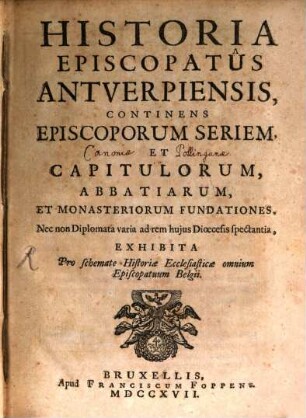 Historia Episcopatus Antverpiensis