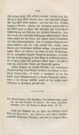 127-128 "Das Blumenkörbchen. Eine Erzählung, dem blühenden Alter gewidmet"