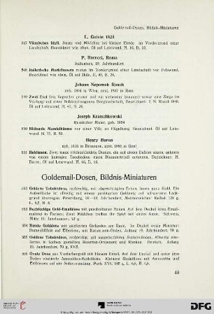 Goldemail-Dosen, Bildnis-Miniaturen (Nr. 552-581)