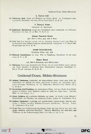 Goldemail-Dosen, Bildnis-Miniaturen (Nr. 552-581)