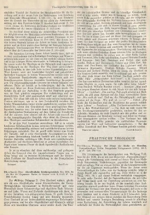 944-945 [Rezension] Trillhaas, Wolfgang, Der Dienst der Kirche am Menschen