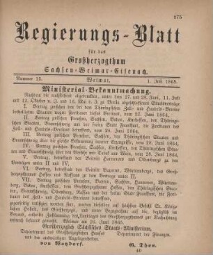 Nr. 15 : 1. Juli 1865