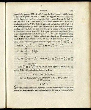 Chapitre Dixième. Sur la Quardrature des Surfaces courbes des Solides de Révolution.